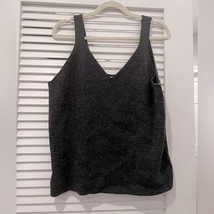 NWT Old Navy V-Neck Sweater Tank Charcoal Gray XXL